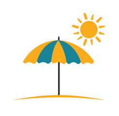 Obraz premium Beach umbrella sunny day summer vacation fun