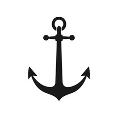 Classic nautical anchor silhouette simple design