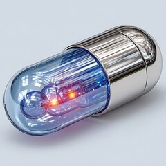Digital pill storage container with round lid high resolution picture