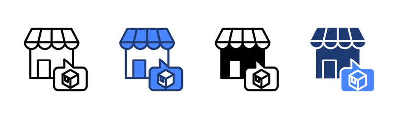 Market icon sheet multiple style collection