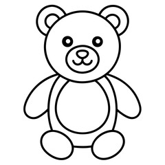 Minimalist vector line art of a teddy bear, (1).eps