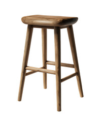 Modern wooden stool isolated on transparent background