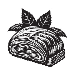 Black Baklava Silhouette Vector, High Quality Illustration on White Background