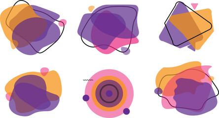 Modern Abstract Vector Design Elements Set – Geometric and Minimalist Shapes for Logos, Web Design, Presentation Templates, and Branding Materials on White Background