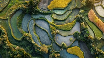 Aerial View of Rice Terraces