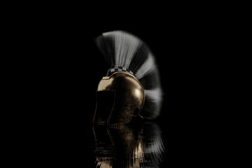Ancient Illyrian helmet in low key light. 3D Rendering