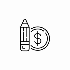 editor cost icon sign vector