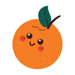 hand drawing carton orange fruit character cute drawing for fruit doodle, sticker