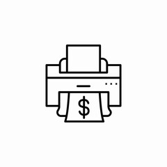 intaglio presses money printer icon sign vector