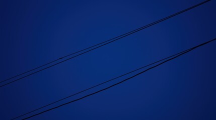 Glowing power lines against a deep blue sky, abstract energy infrastructure with dramatic contrast lighting, symbolizing modern urban vitality.