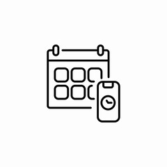 mobile calendar icon sign vector