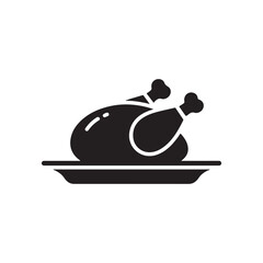 Chicken roast food vector. Cooked chicken symbol. Illustration eps 10