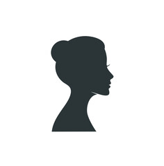 Elegant woman silhouette profile view hair bun