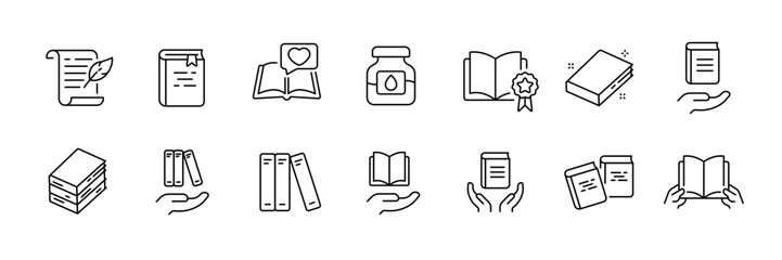 Education and reading icons set for digital and print design use