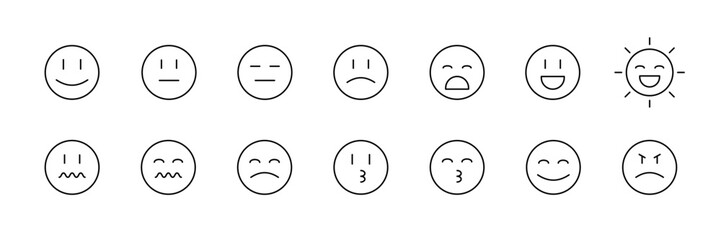 Diverse facial expressions icons for emotions and mood designs
