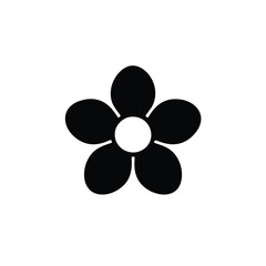 Simple black and white flower icon design
