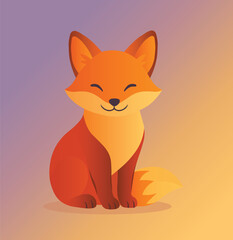 A Happy Cartoon Fox vector illustration