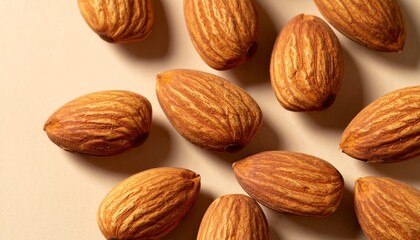 Whole Raw Almonds Close-up