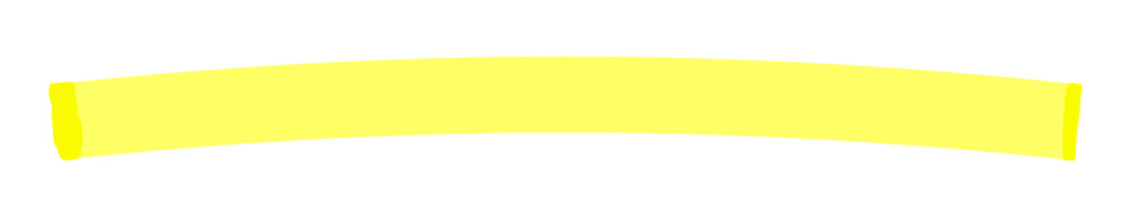 黄色の蛍光ペン･ラインマーカーの線 - シンプルなアンダーライン･あしらいのデザインパーツ素材