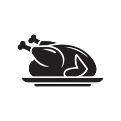 Fototapeta premium Chicken roast food vector. Cooked chicken symbol. Illustration eps 10