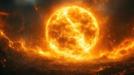 Fototapeta premium Pulsating energy sphere emitting electromagnetic waves across the galaxy