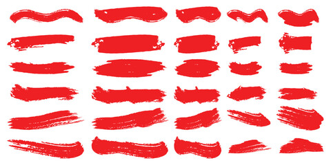 Black brush strokes vector illustration, abstract grunge texture. Artistic design element, paint smear, ink splatter, creative graphic element. Vector hand drawn brush underline element set for accent