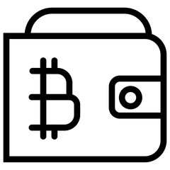 bitcoin wallet icon Simple thin line stroke