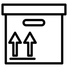 box icon Simple thin line stroke