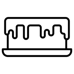 cake icon Simple thin line stroke