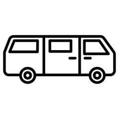 camping van icon Simple thin line stroke