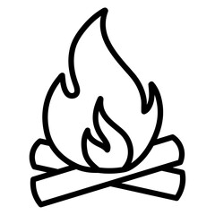campfire icon Simple thin line stroke