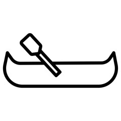 canoe icon Simple thin line stroke
