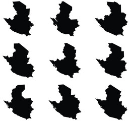 Guatemala map black silhouette vector style with white background