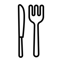 cutlery icon Simple thin line stroke