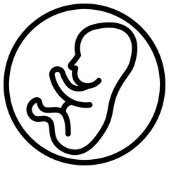 embryo icon Simple thin line stroke