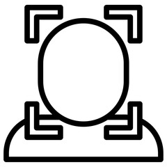 face scan icon Simple thin line stroke