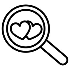 find love icon Simple thin line stroke