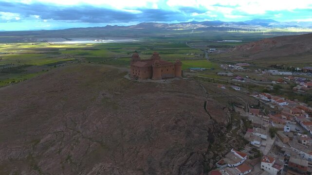 Aerial view of La Calahorra Castle, Granada province, Andalusia, Spain