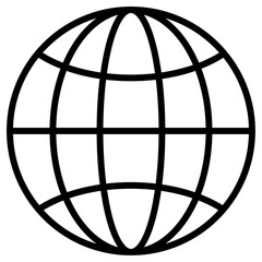 globe icon Simple thin line stroke