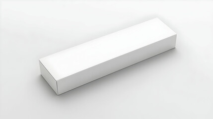 Elegant blank white box mockup on a clean white surface ready for branding and design