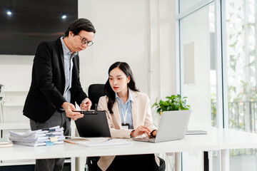 Managers work with secretaries or employees. Managers train employees. Teamwork, brainstorming, planning strategies together.