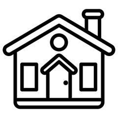 house icon Simple thin line stroke