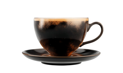 Dark, rich espresso in a cup and saucer.