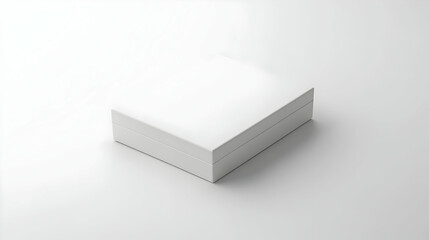 Fototapeta premium Elegant white box with clean lines and soft shadows for product showcase mockup