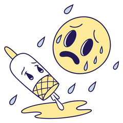 Melting emoji with drips
