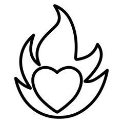 passion icon Simple thin line stroke