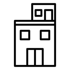 pent house icon Simple thin line stroke