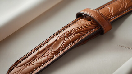 Handcrafted Leather Belt with Intricate Embossed Design