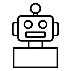 robot icon Simple thin line stroke