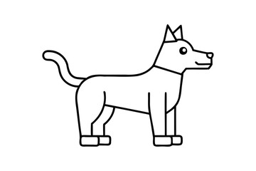 Cute lineart dog illustration simple design pet animal